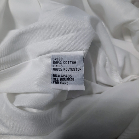 Dressbarn Womens Eyelet Crochet Sleeveless Midi White Dress Boho Beachy Flowy 14 - Picture 9 of 11